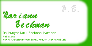 mariann beckman business card